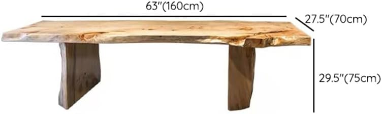 LITFAD Solid Pine Rectangular Dining Table
