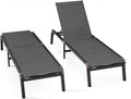2 Foldable Aluminum Pool Chaise Lounges