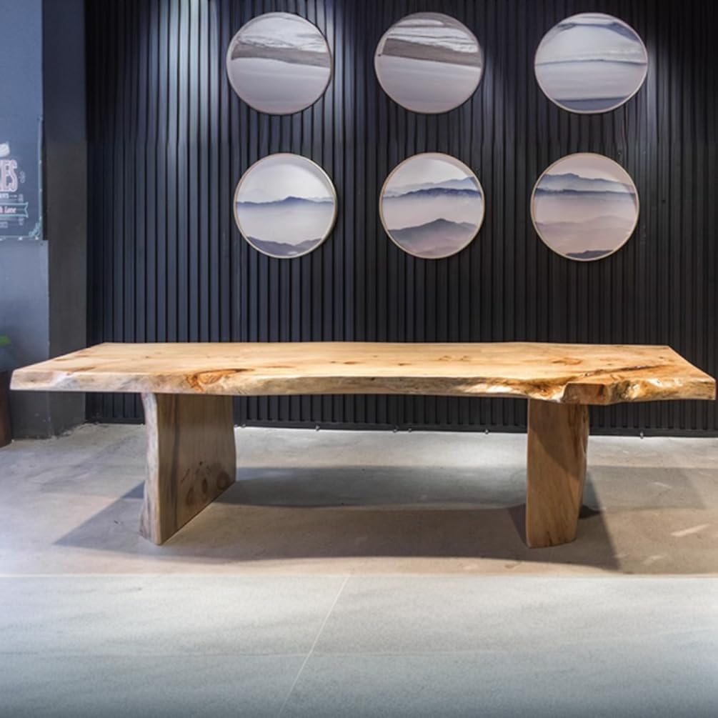 LITFAD Solid Pine Rectangular Dining Table