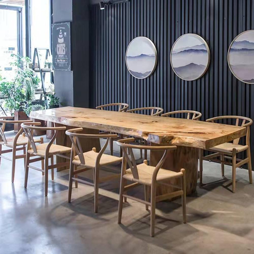 LITFAD Solid Pine Rectangular Dining Table