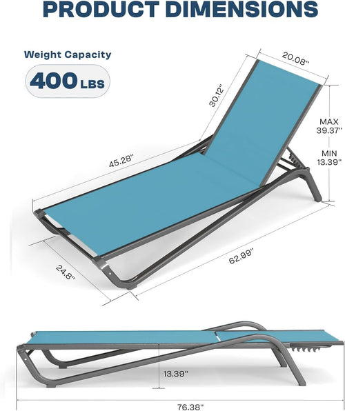 2 Adjustable Aluminum Pool Lounges