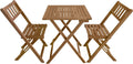 3Pcs Wood Folding Patio Bistro Set