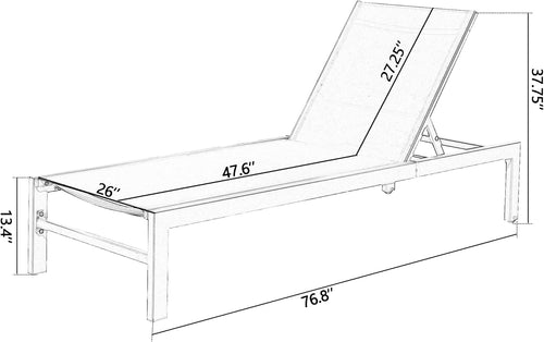 2 Aluminum Wheeled Patio Chaise Lounges