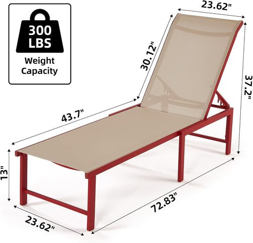 2 Foldable Aluminum Chaise Lounges