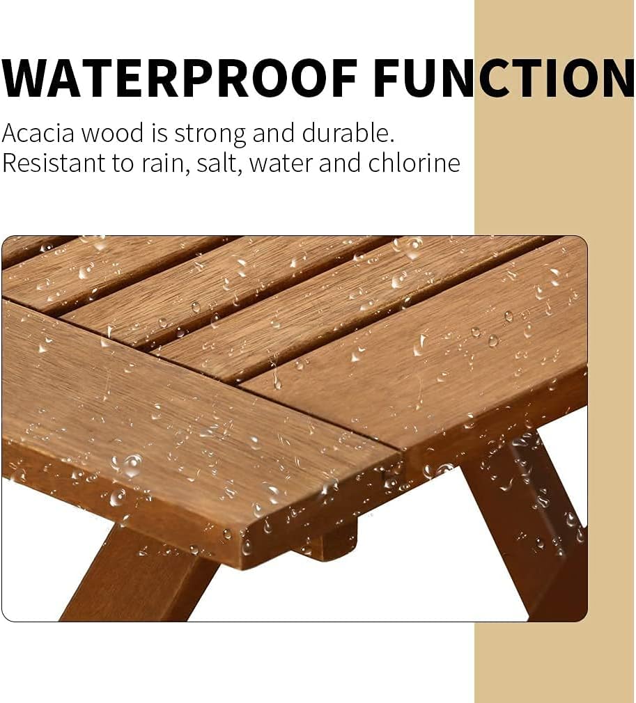 3Pcs Wood Folding Patio Bistro Set