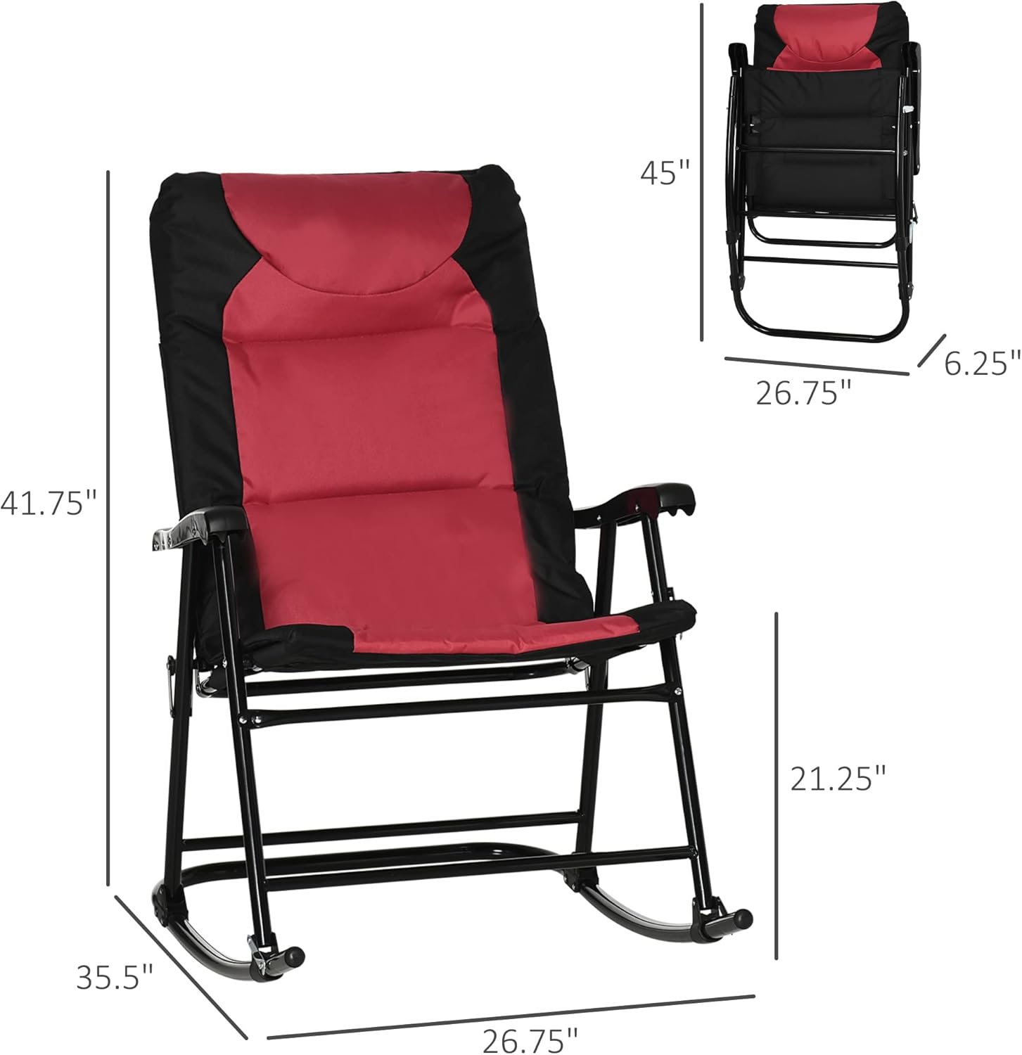Folding Rocking Chairs 2 Pack