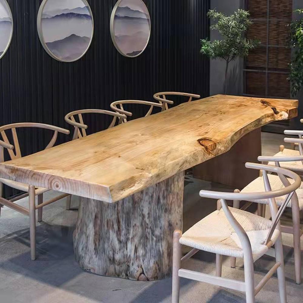 LITFAD Solid Pine Rectangular Dining Table