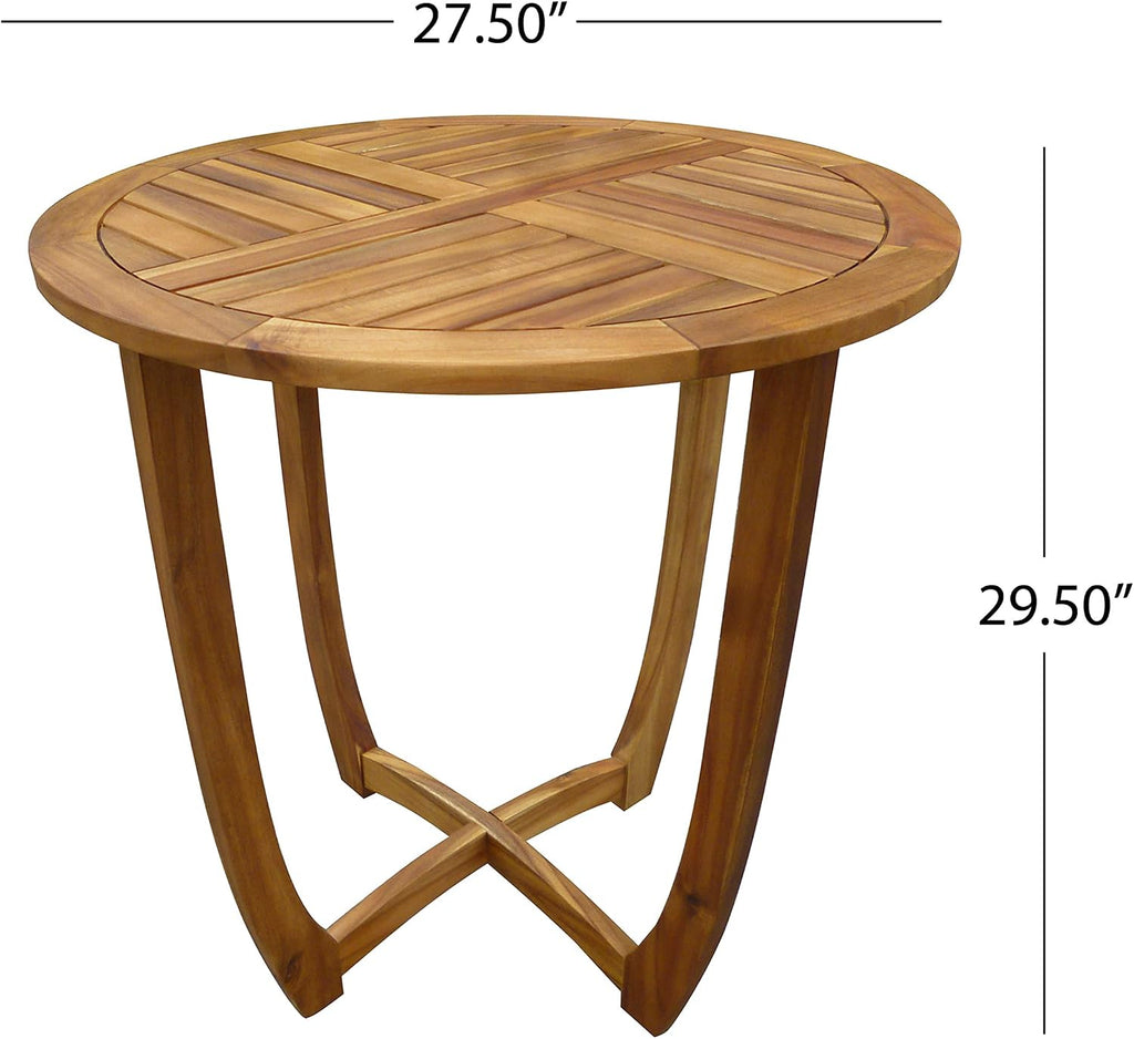 3pc Acacia Wicker Patio Bistro Set