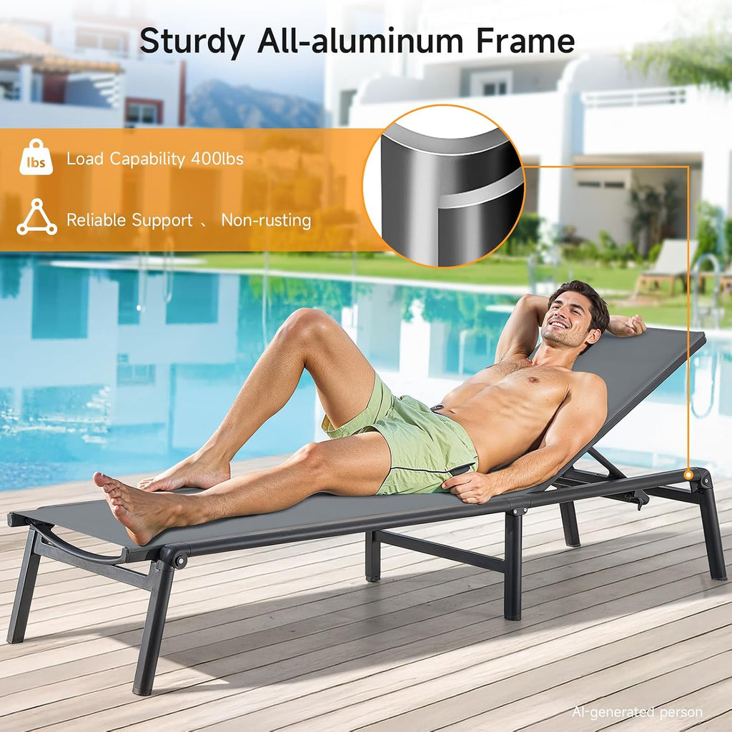 1 Foldable Aluminum Chaise Lounge