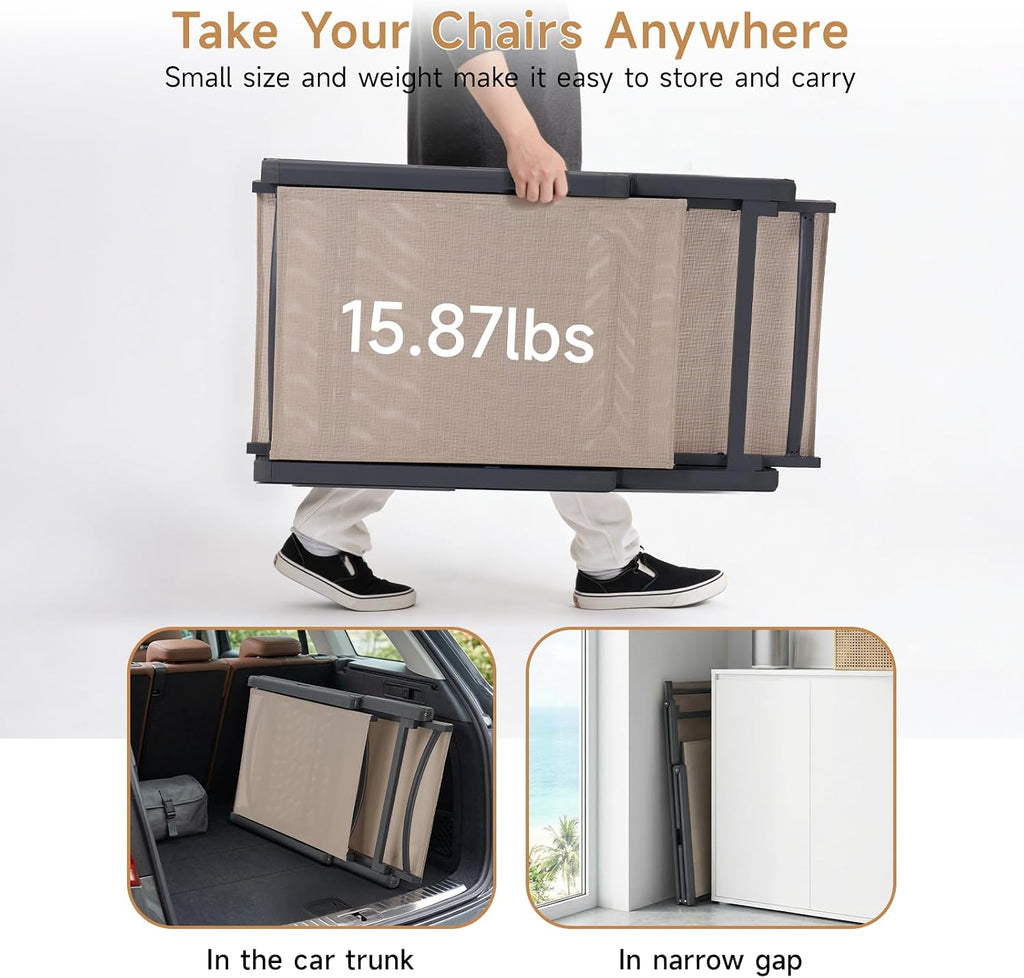 2 Foldable Aluminum Chaise Lounges