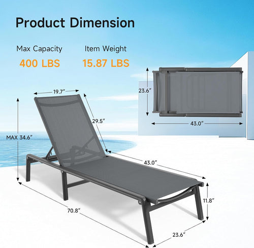 1 Foldable Aluminum Chaise Lounge