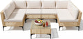 7-Piece PE Rattan Patio Sectional Sofa Set