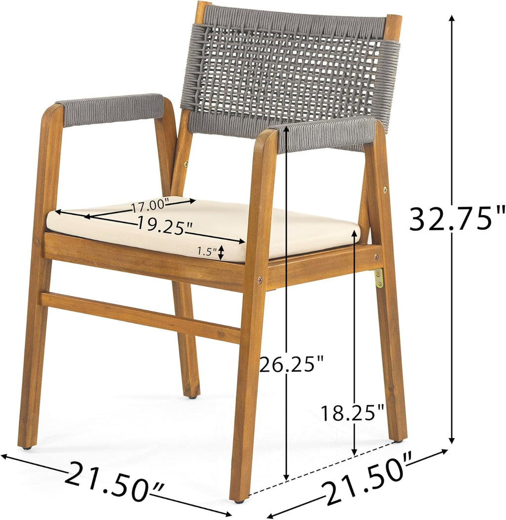 3pc Acacia Wood Patio Bistro Set