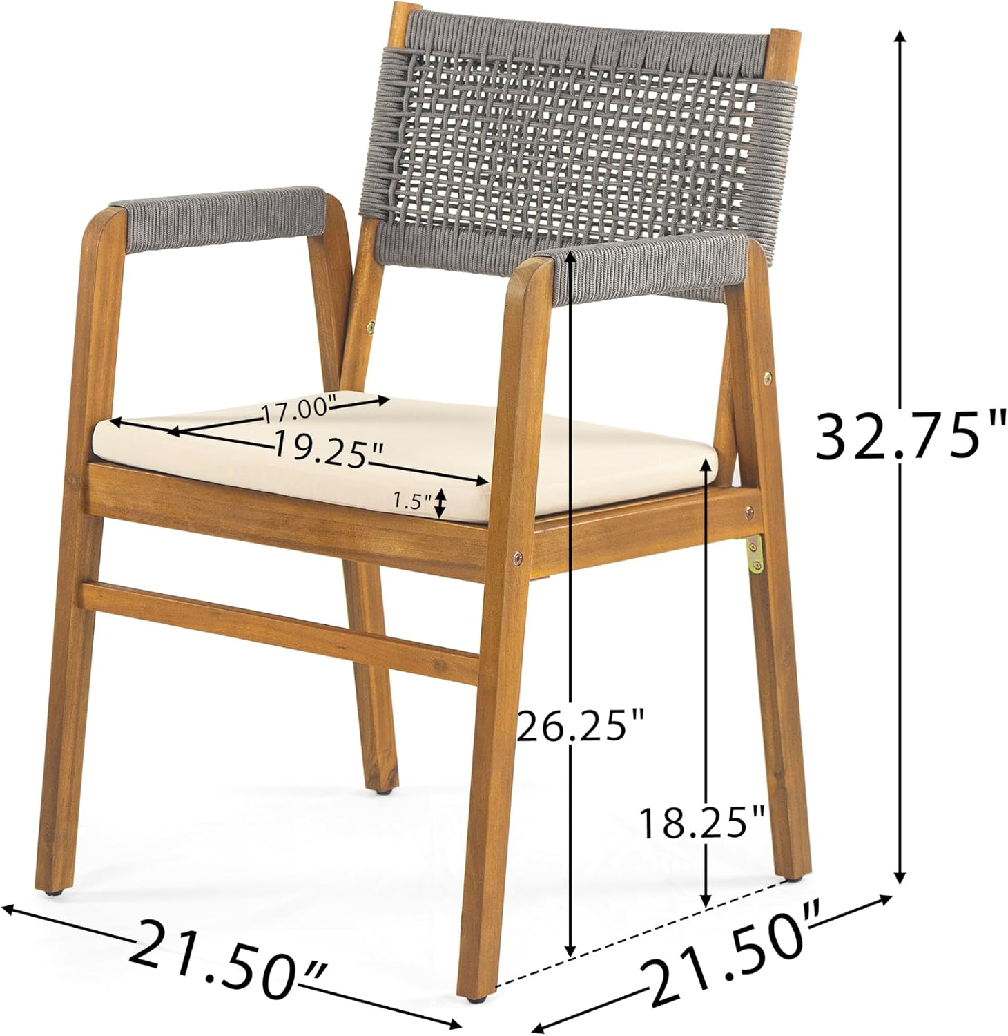 3pc Acacia Wood Patio Bistro Set