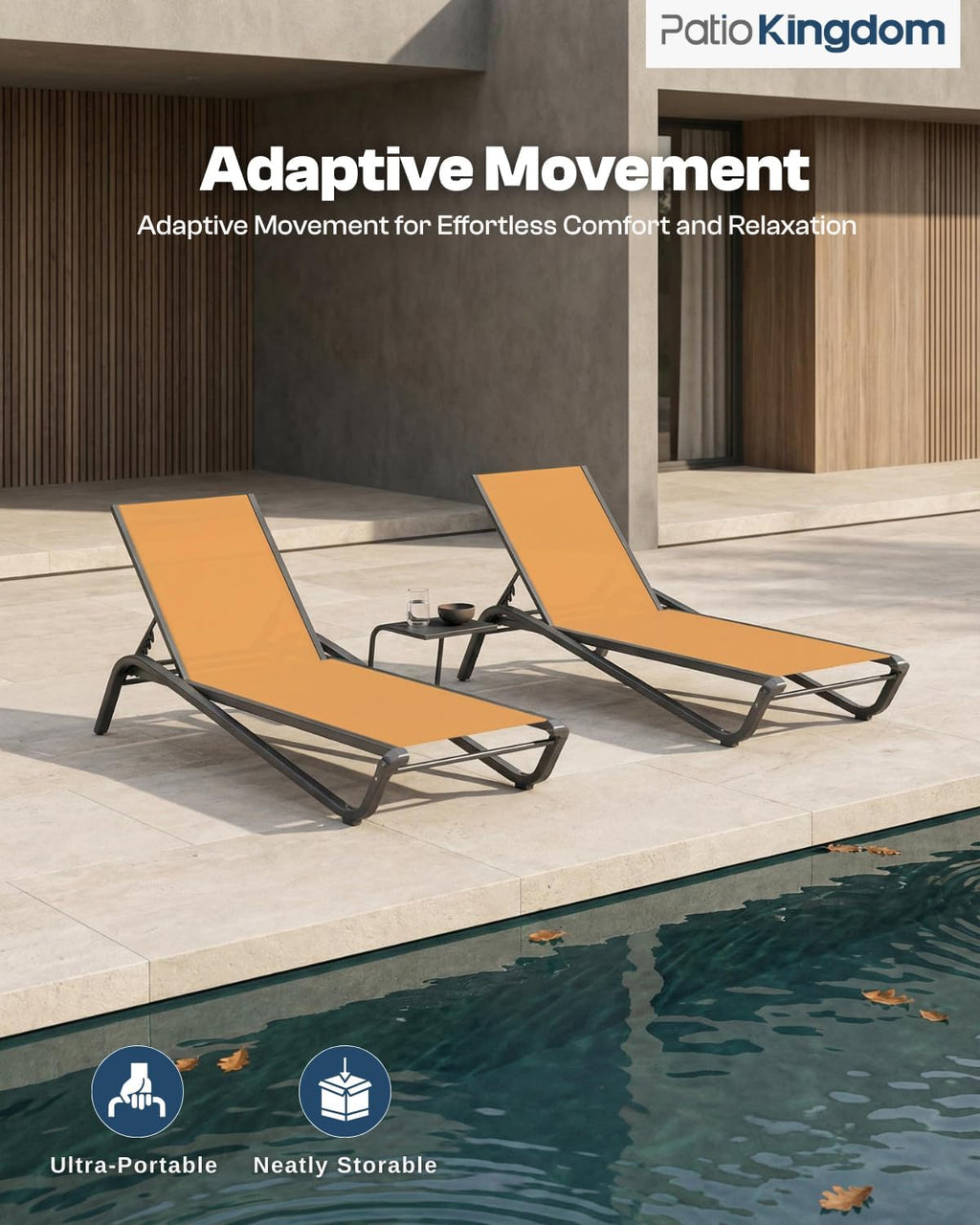 2 Adjustable Aluminum Pool Chaise Lounges