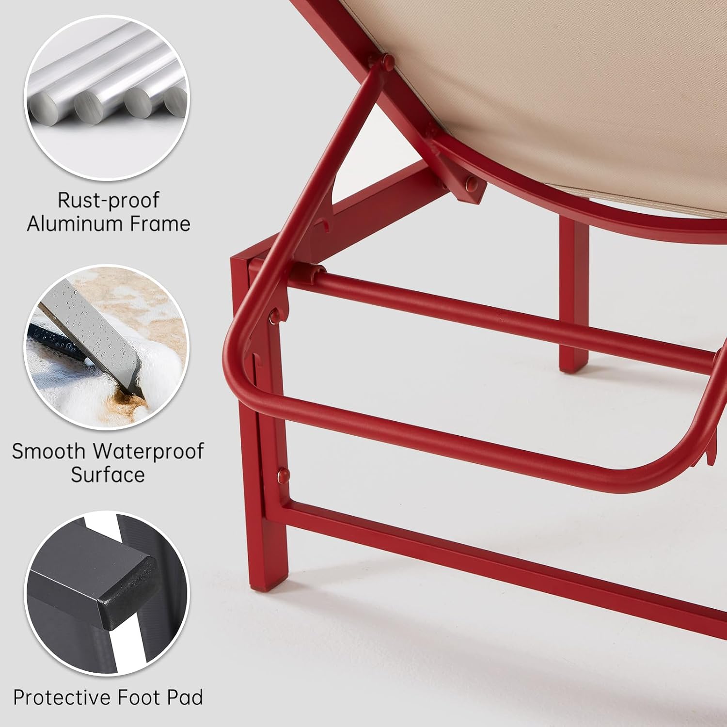 2 Foldable Aluminum Chaise Lounges