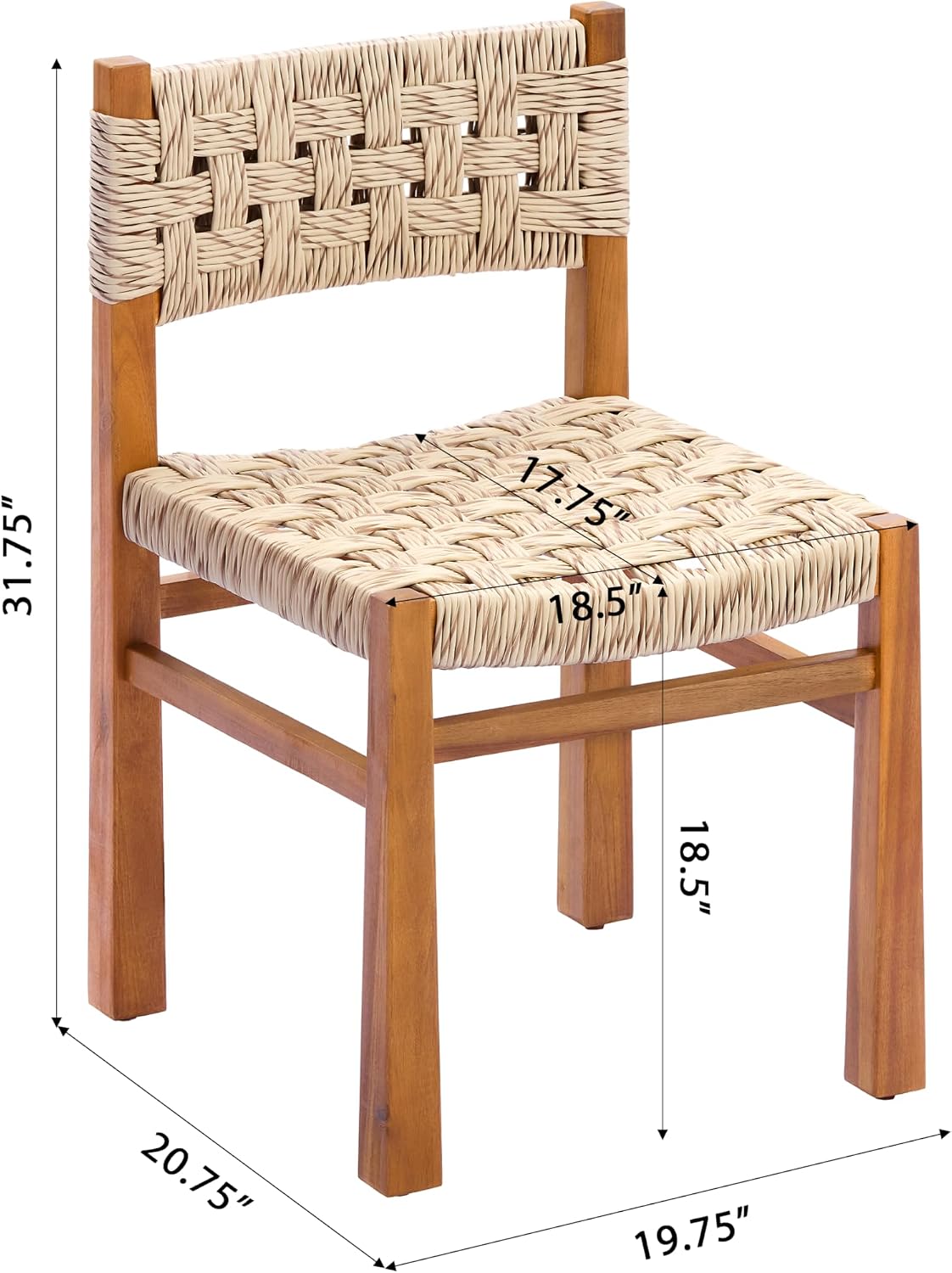 3pc Acacia Wicker Patio Bistro Set