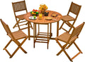 5pc Acacia Wood Patio Dining Set