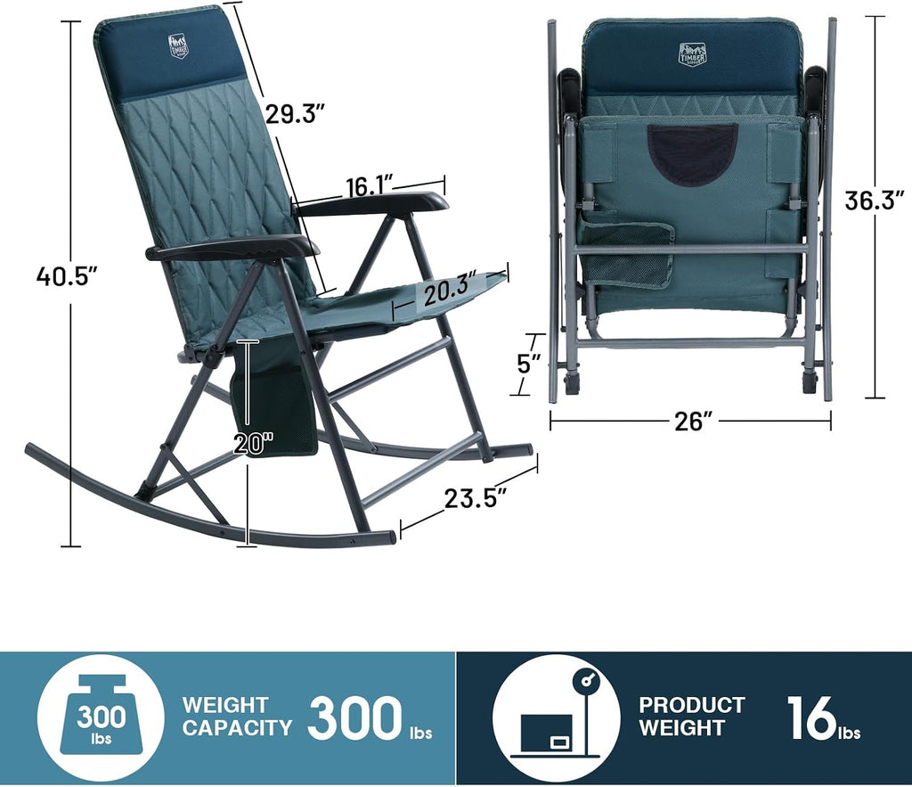 imber Ridge Adjustable Rocking Camping Chair