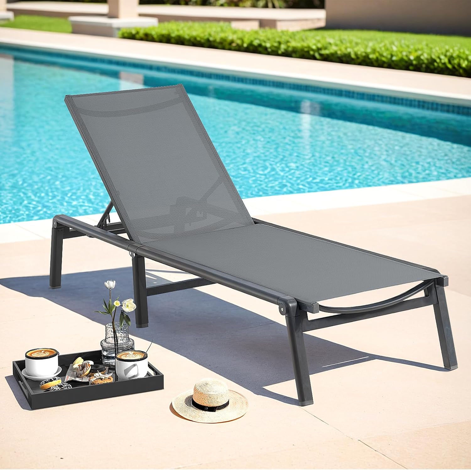 1 Foldable Aluminum Chaise Lounge