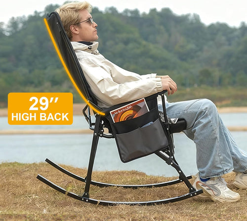 2 Pack High Back Folding Rocking Chairs