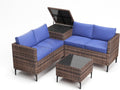 Rattan Patio Conversation Set With Storage