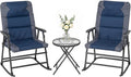 Outsunny 3 Piece Patio Rocking Chair Set