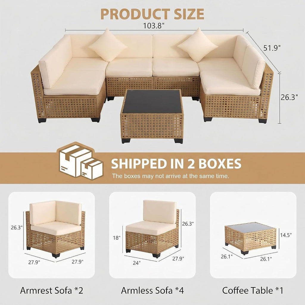 7-Piece PE Rattan Patio Furniture Set