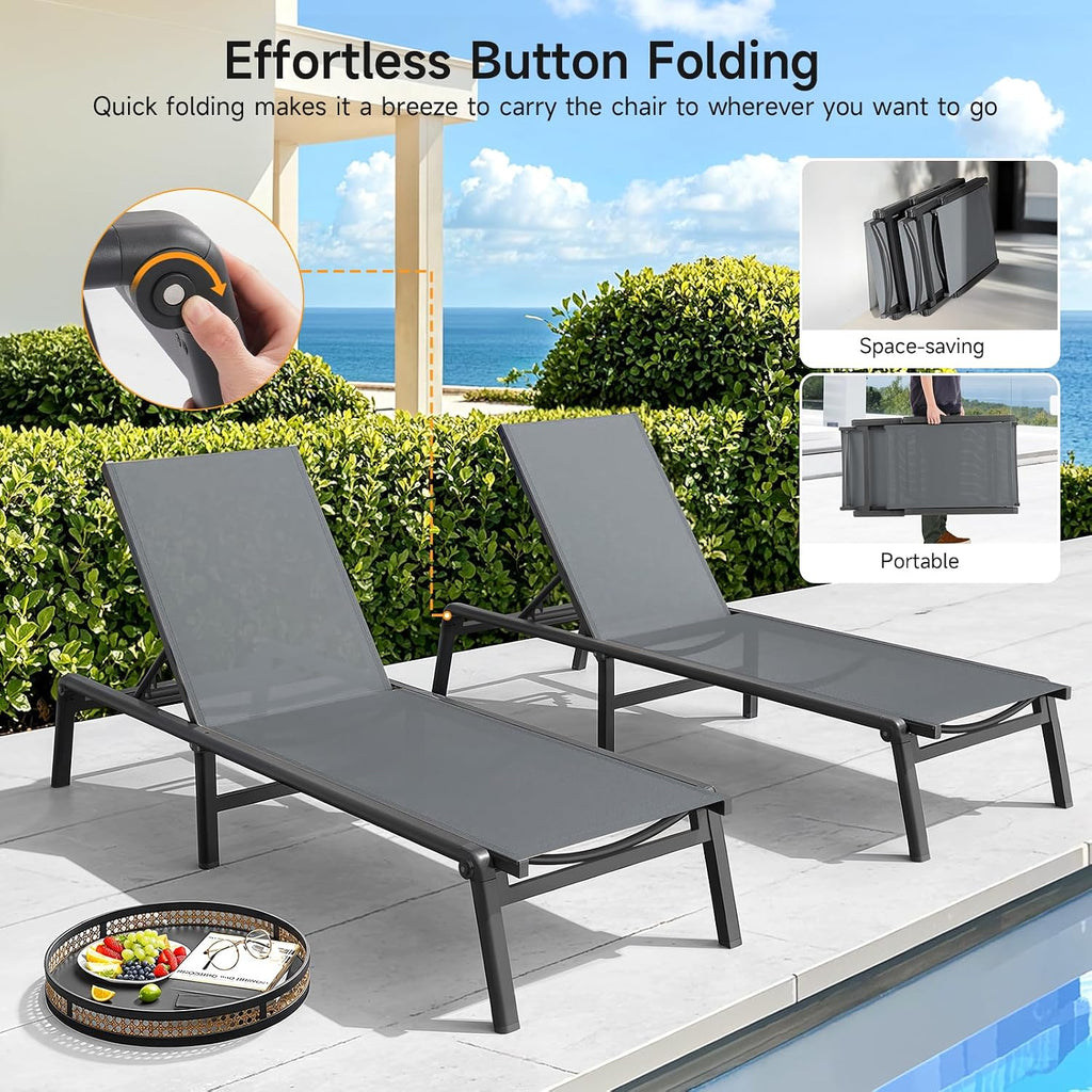 1 Foldable Aluminum Chaise Lounge