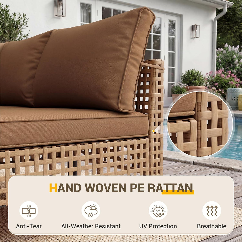 7PCS Modular Rattan Sectional Sofa Set