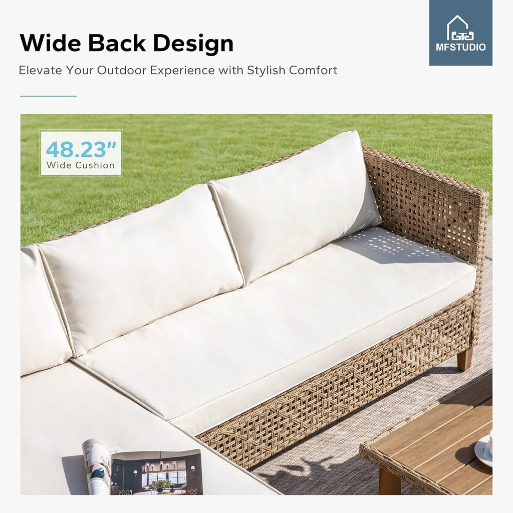 5-Piece Wicker Patio Sectional Sofa Set