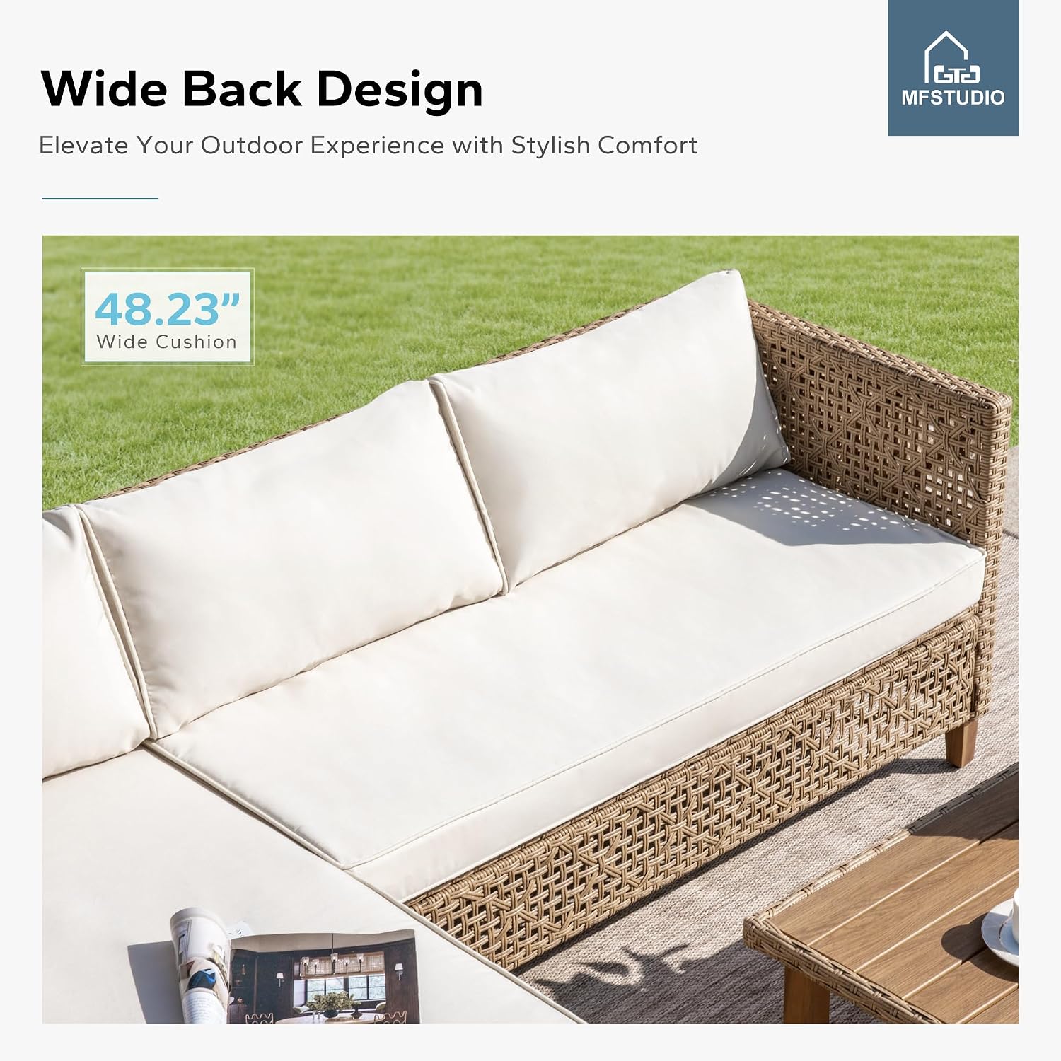 5-Piece Wicker Patio Sectional Sofa Set