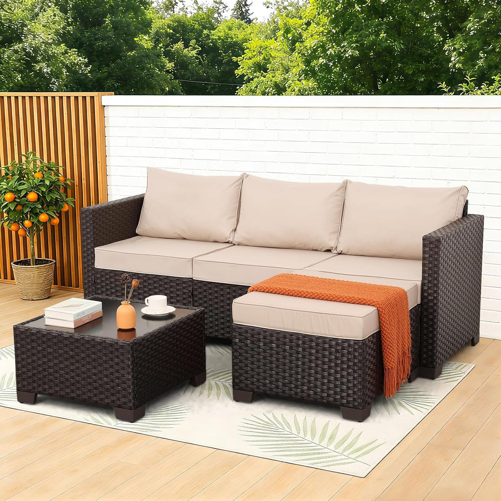 Rattan Star 3 Piece Wicker Patio Furniture Set