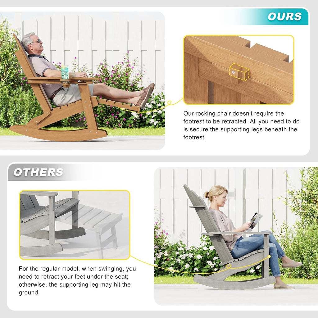 Folding Adirondack Rocking Chairs 2 Pack