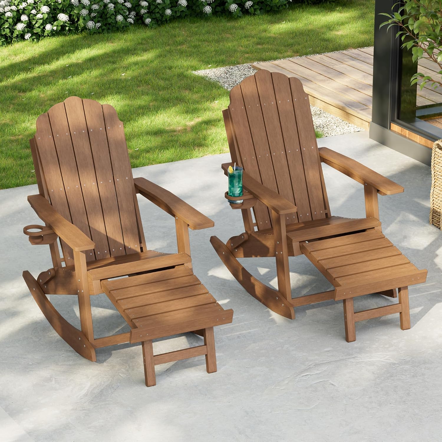 Folding Adirondack Rocking Chairs 2 Pack