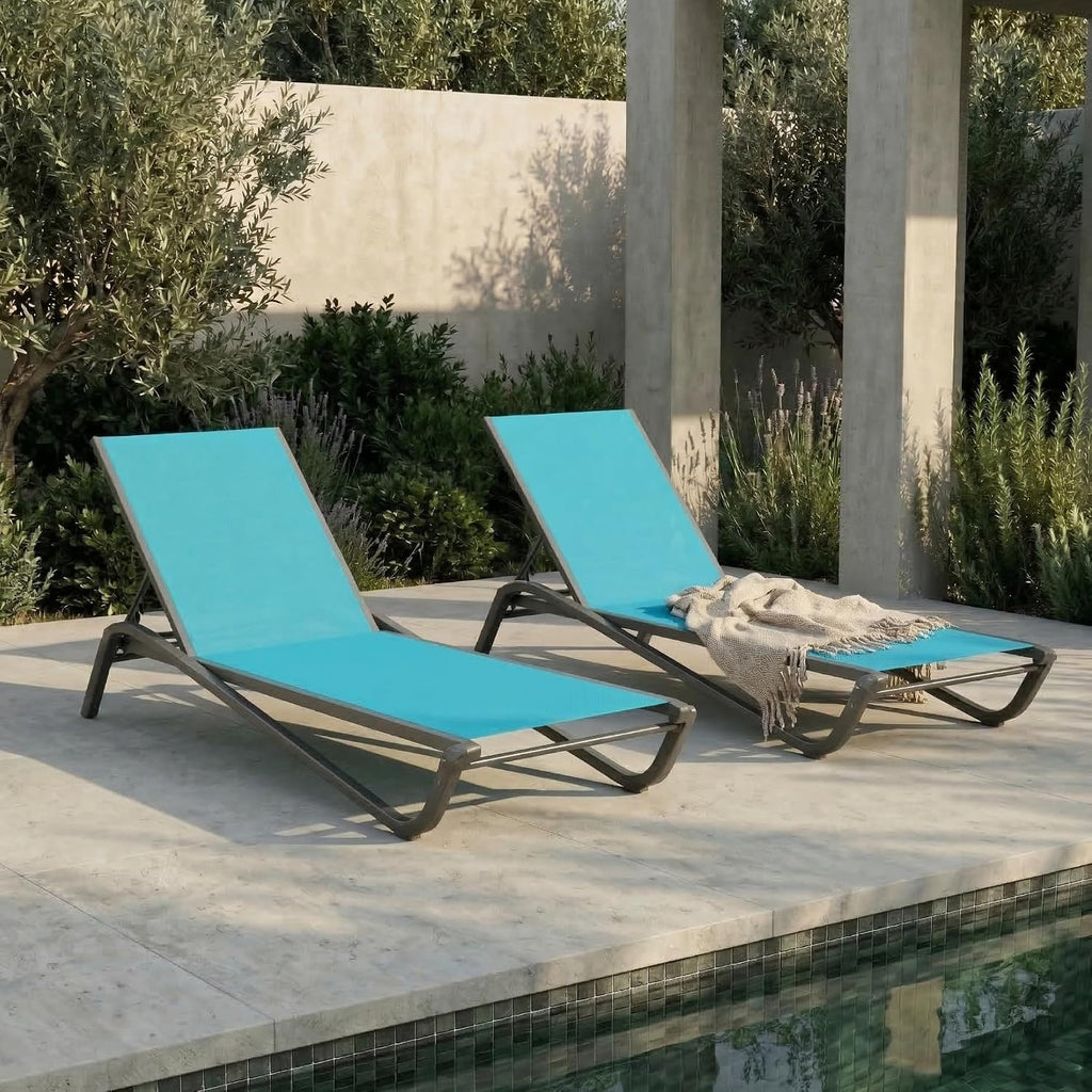2 Adjustable Aluminum Pool Lounges