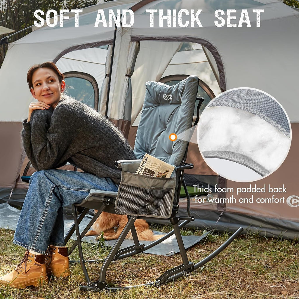 Portal Thick Padded Folding Rocking Chair
