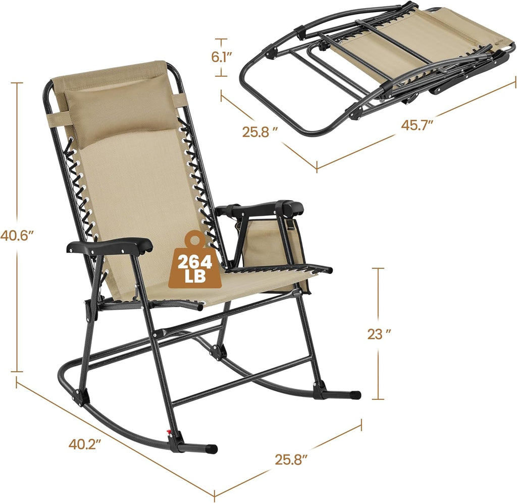 Yaheetech 26in Zero Gravity Rocking Chair