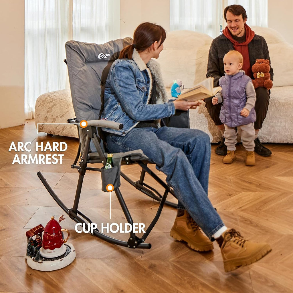 Portal Thick Padded Folding Rocking Chair