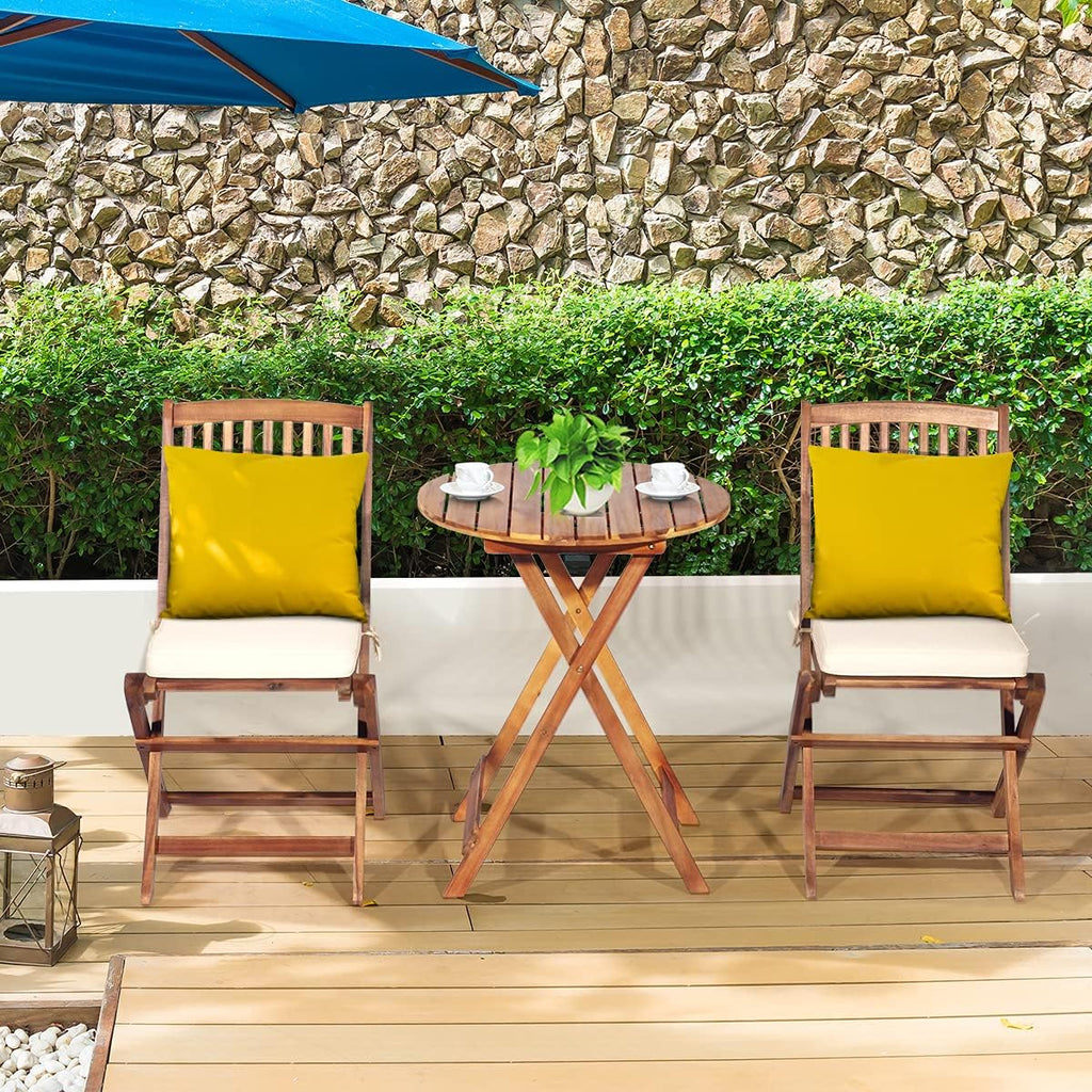 3pc Folding Acacia Wood Bistro Set