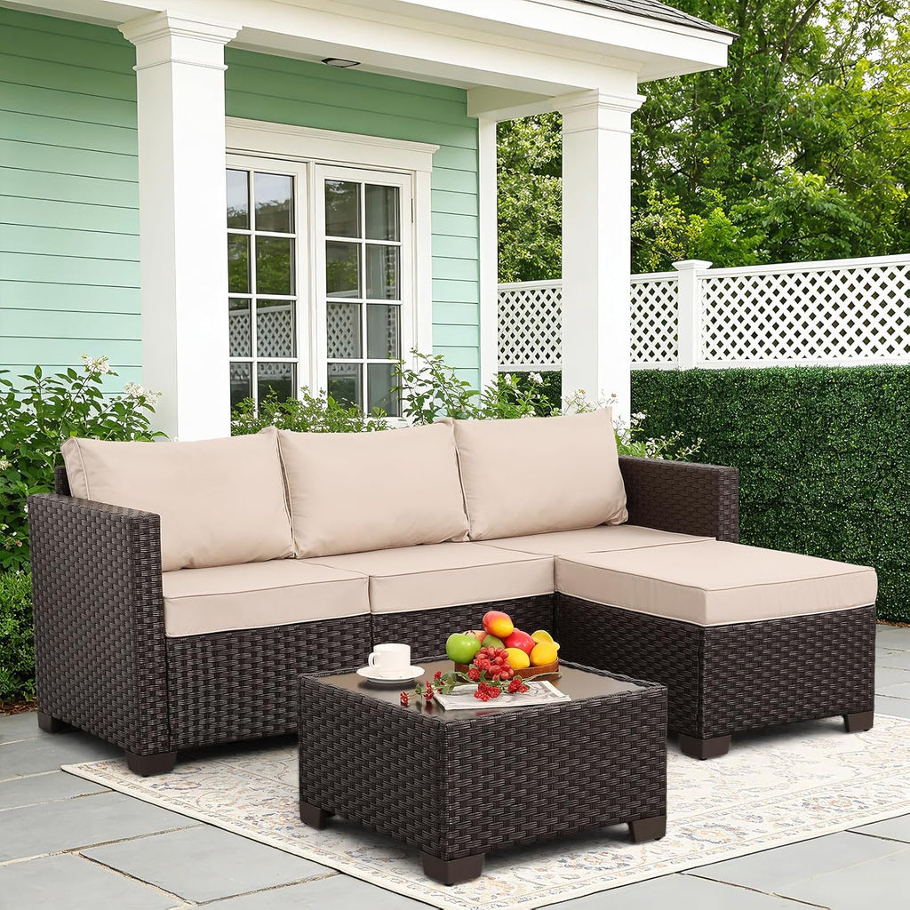 Rattan Star 3 Piece Wicker Patio Furniture Set