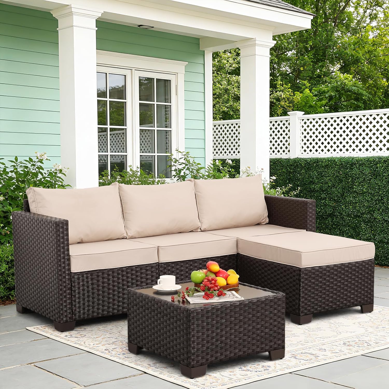 Rattan Star 3 Piece Wicker Patio Furniture Set