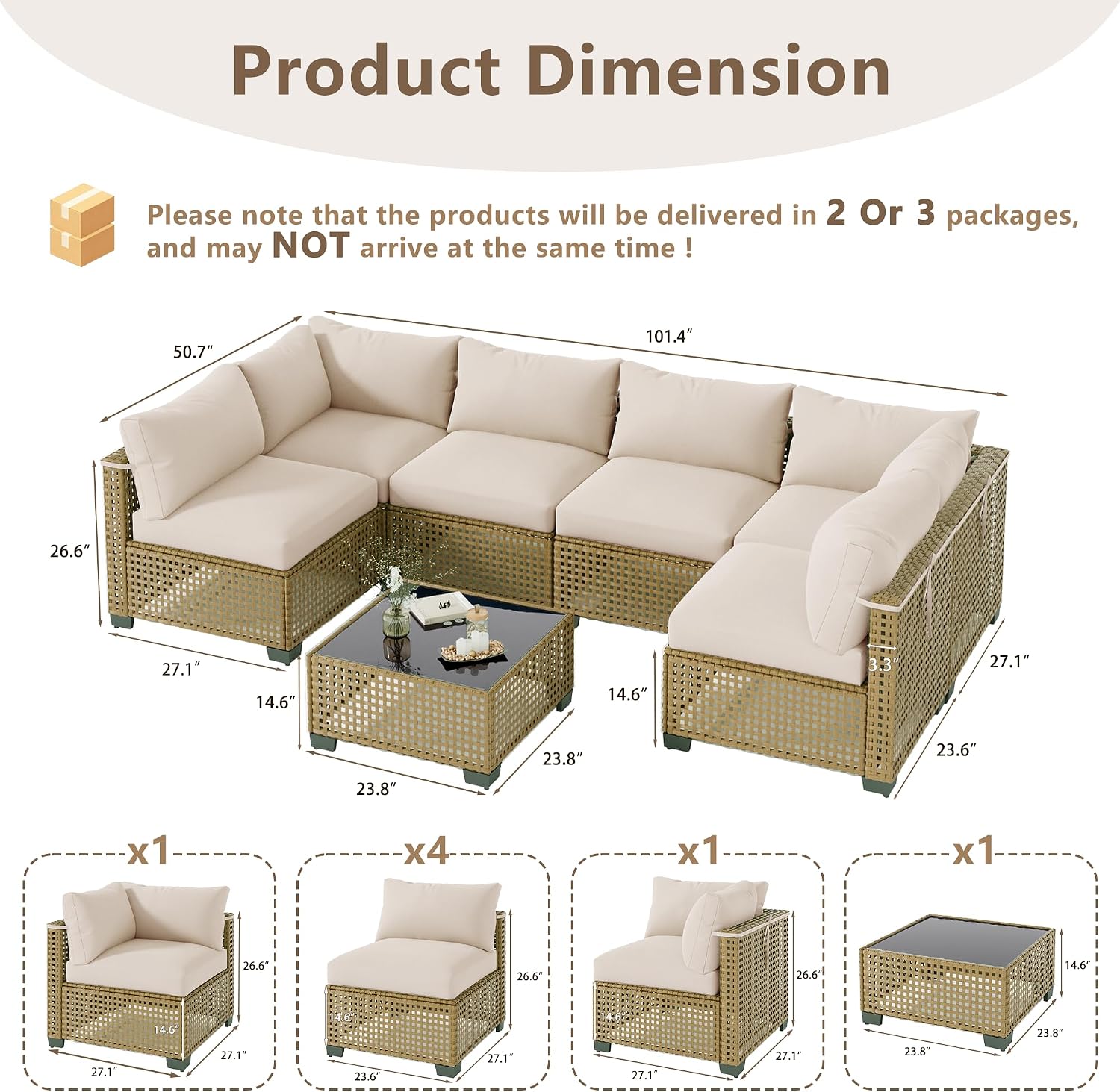7 Piece Wicker Patio Furniture Set