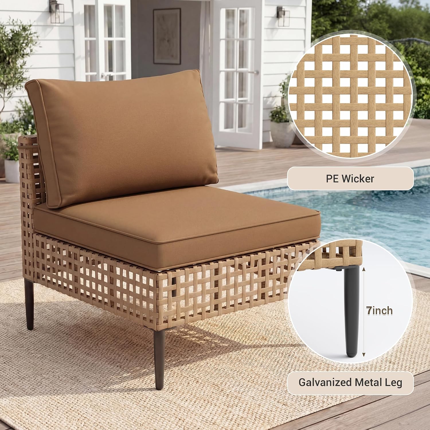7PCS Modular Rattan Sectional Sofa Set