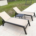 2 Wheeled Aluminum Chaise Lounges Set