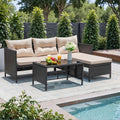 Greesum 3 Piece Wicker Patio Furniture Set