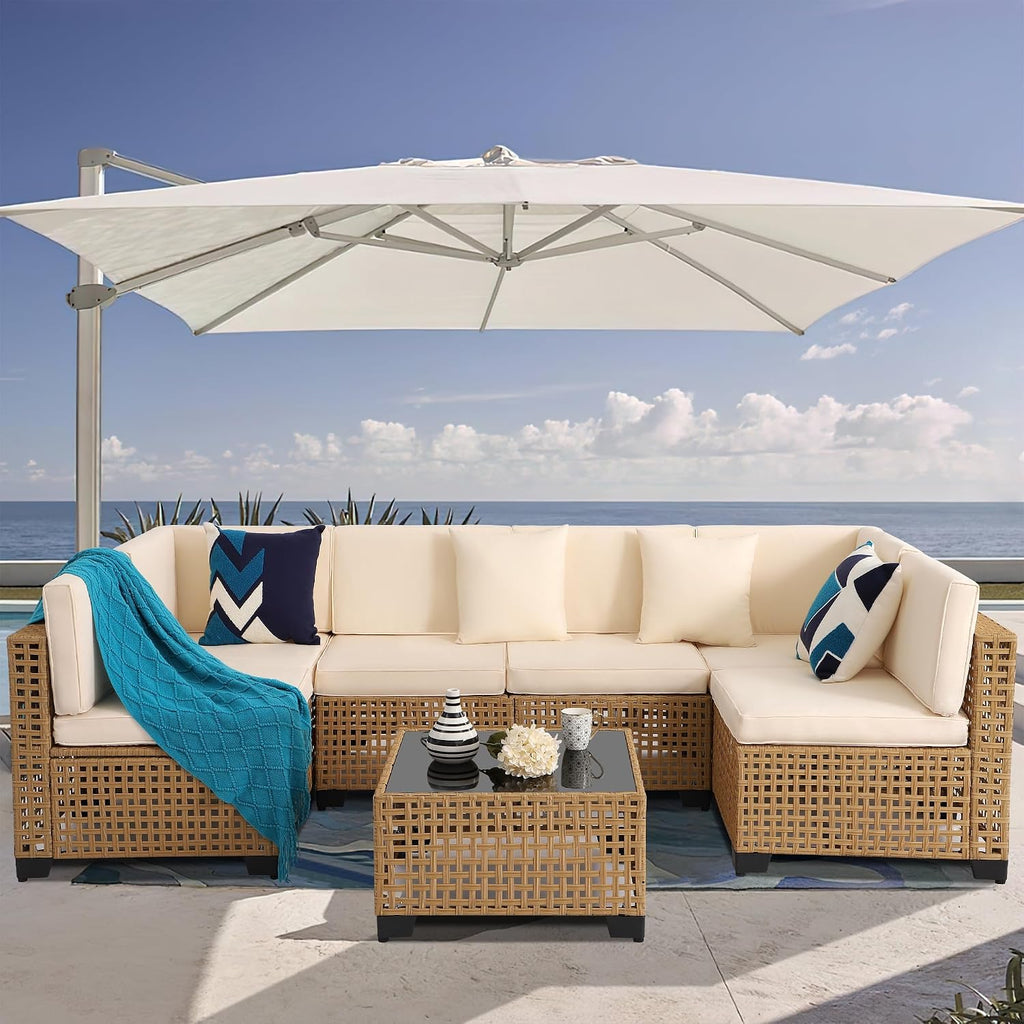 7-Piece PE Rattan Patio Furniture Set
