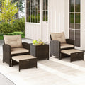 5-Piece Rattan Patio Conversation Set