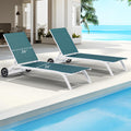 2 Wheeled Aluminum Chaise Lounges
