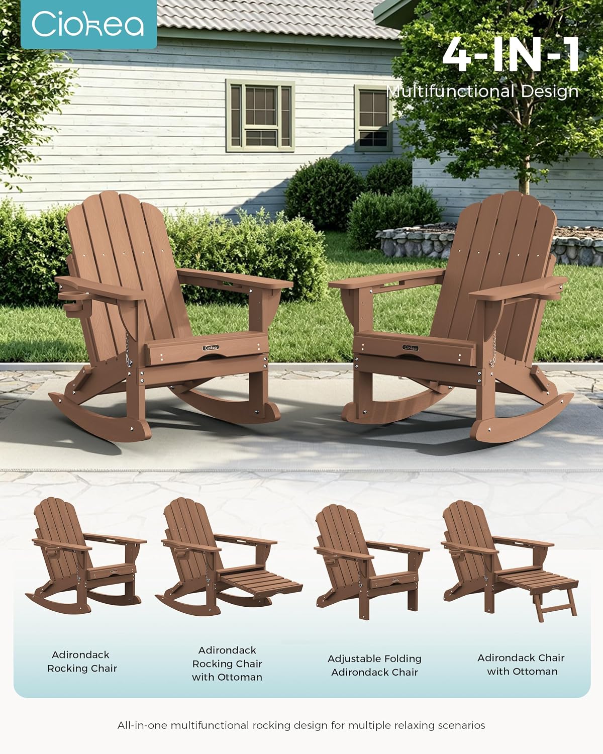Folding Adirondack Rocking Chair